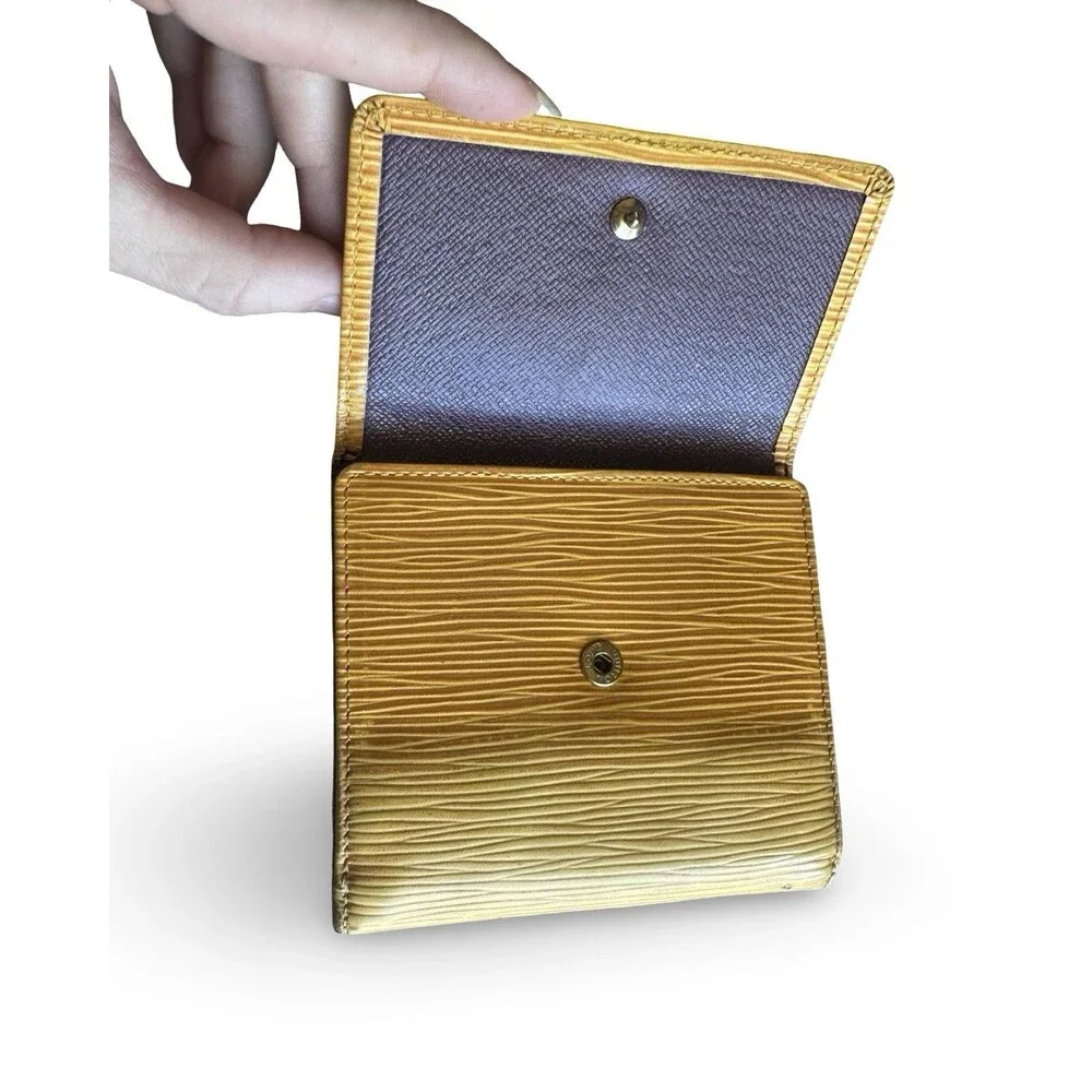 Louis Vuitton 💛💜Vintage Epi Leather Wallet Yellow-Purple Trifold Elise Retro